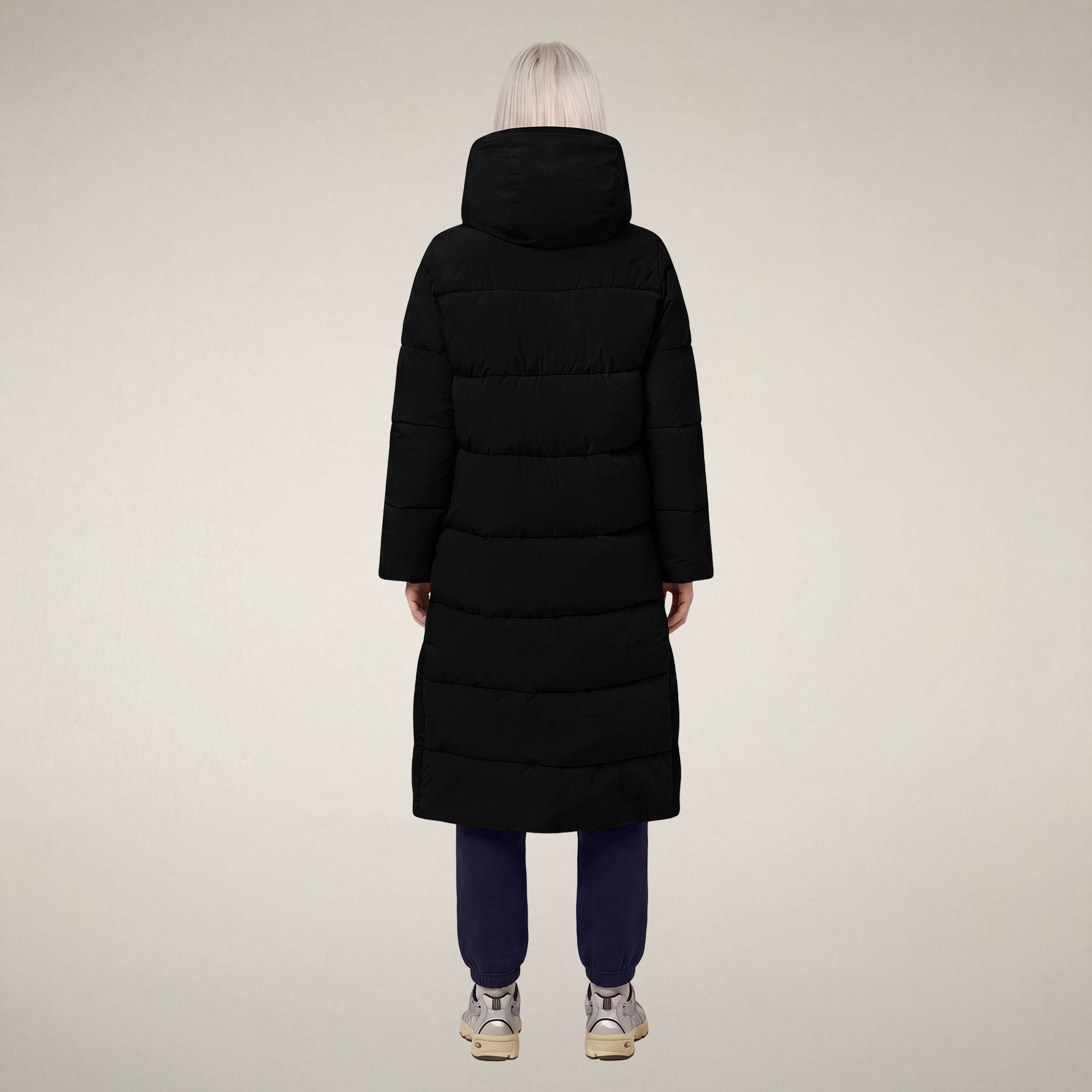 save-the-duck-zendaya-parka-femme-extra-longue-noire-hiver image 2