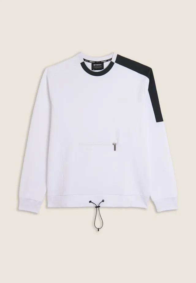 freddy-sweat-femme-col-rond-french-terry-inserts-contraste image 1