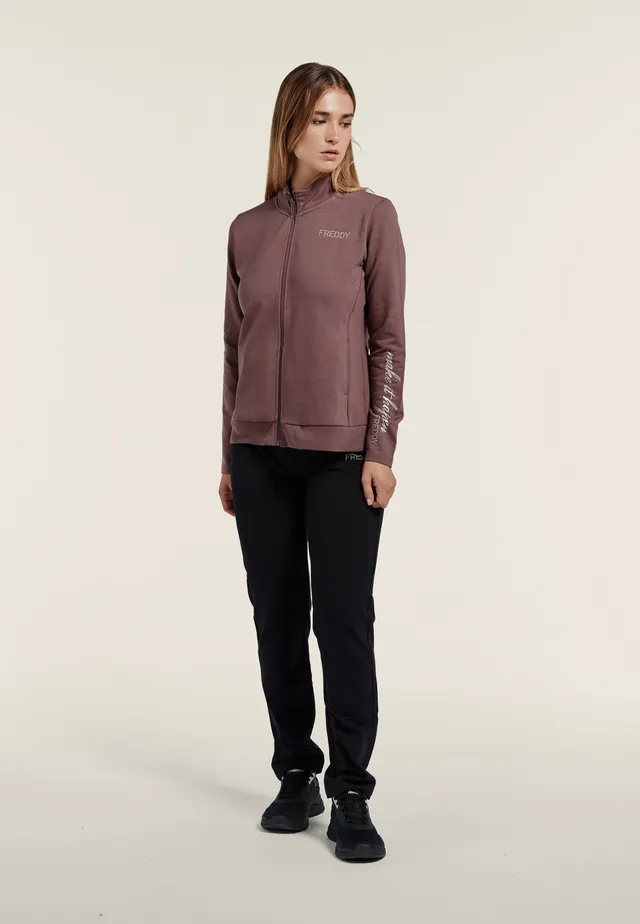 freddy-surv-tement-femme-zip-col-haut-molleton-gratt image 1