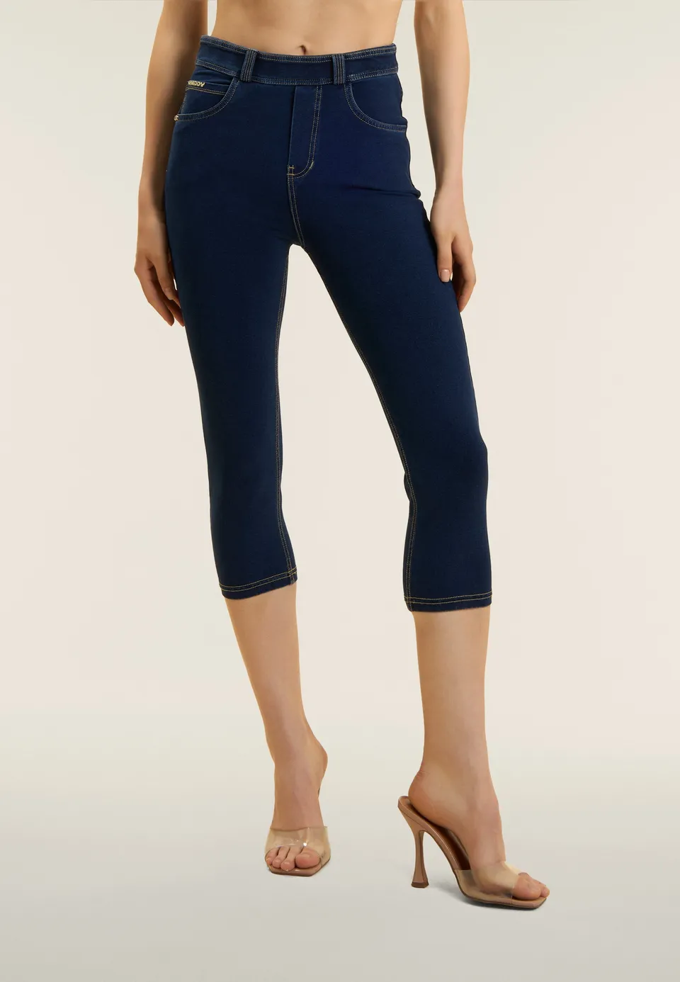 freddy-pantalon-capri-effet-denim-5-poches-wr-up-taille-haute-skinny image 1