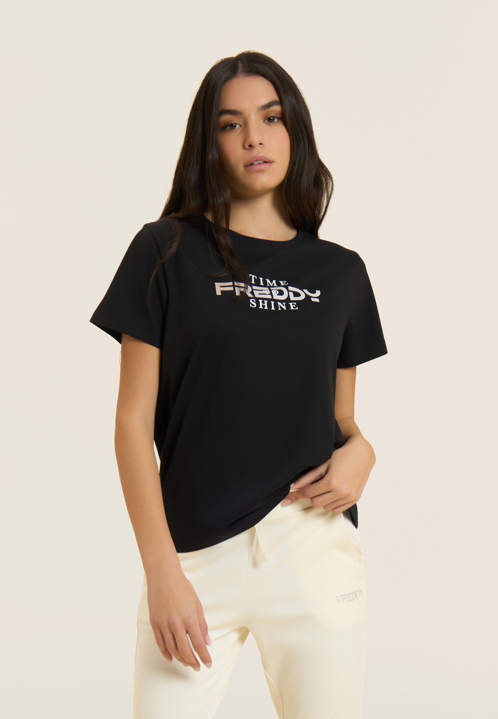 freddy-t-shirt-time-shine-comfort-fit-logo-holographique image 1