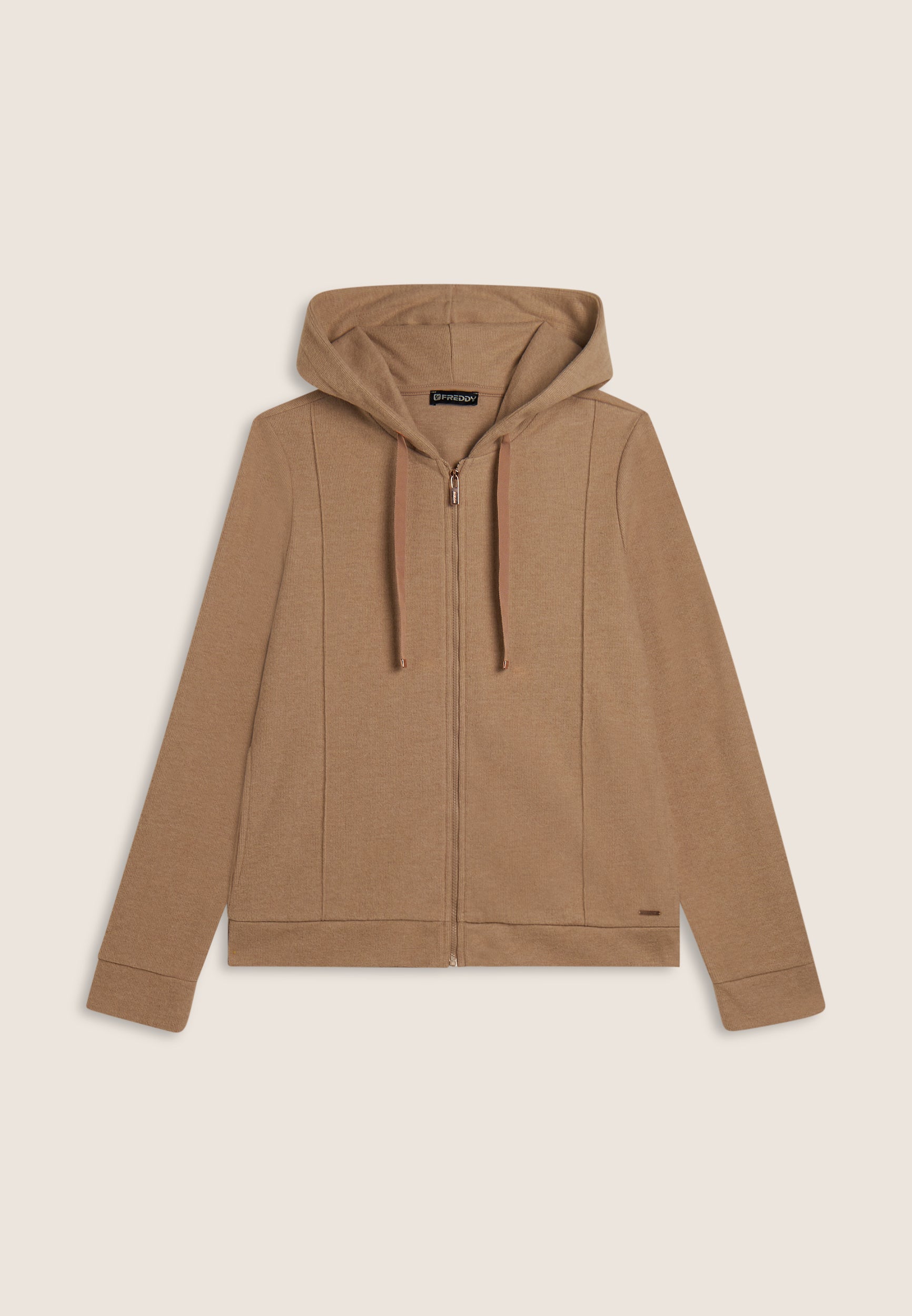 freddy-sweat-femme-capuche-zip-effet-tricot image 4