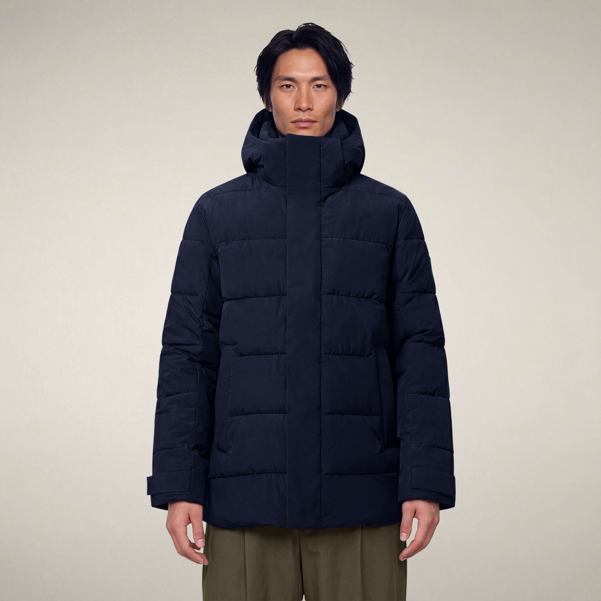 save-the-duck-doudoune-homme-flavien-bleu-noir-capuche image 5