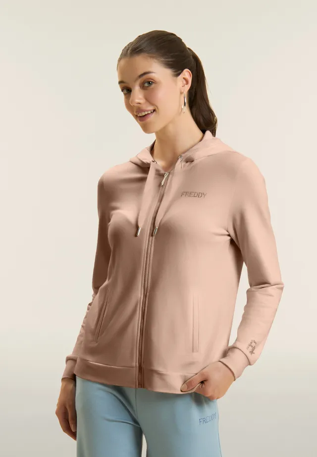 freddy-felpa-cappuccio-zip-con-logo-freddy-in-strass-sweat-zipp image 1