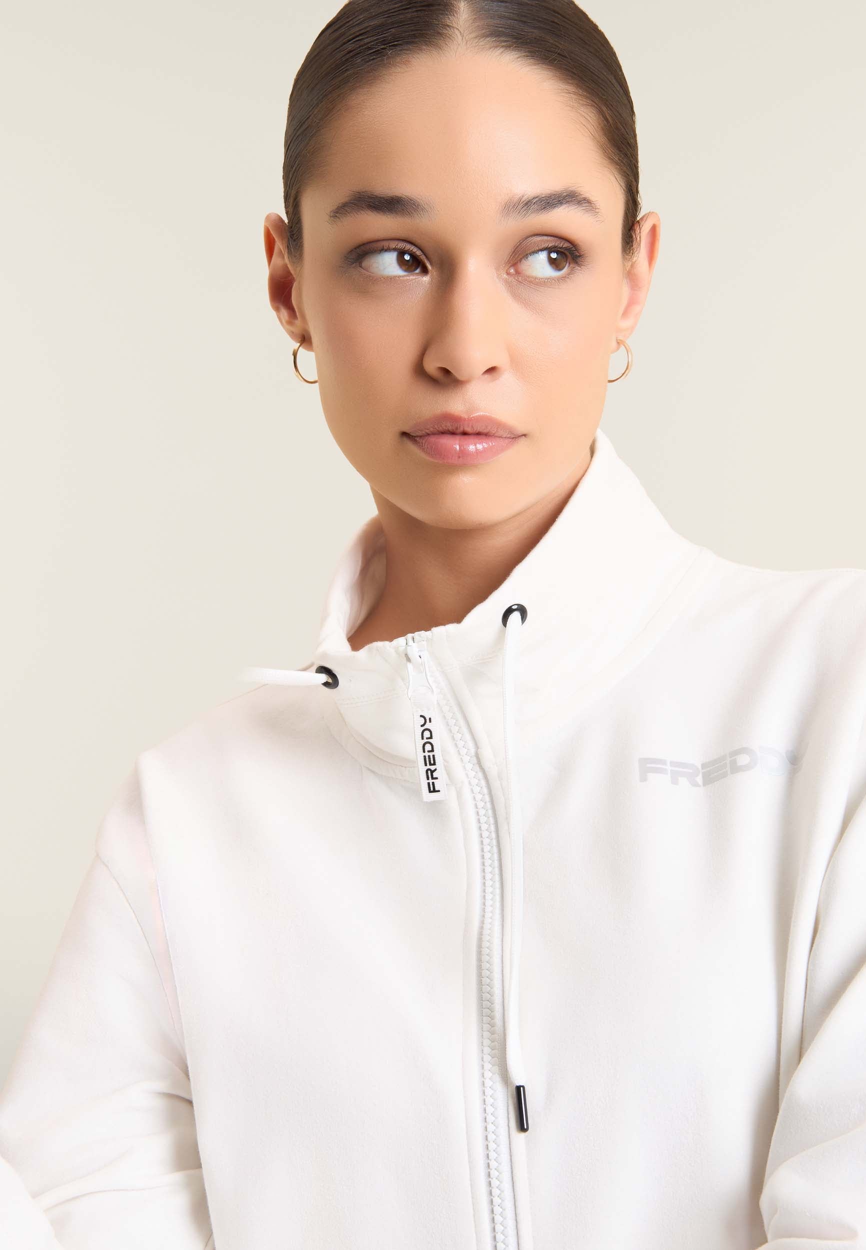 freddy-felpa-full-zip-col-haut-bandes-log-es-sweat-zipp-garzato-stretch image 4
