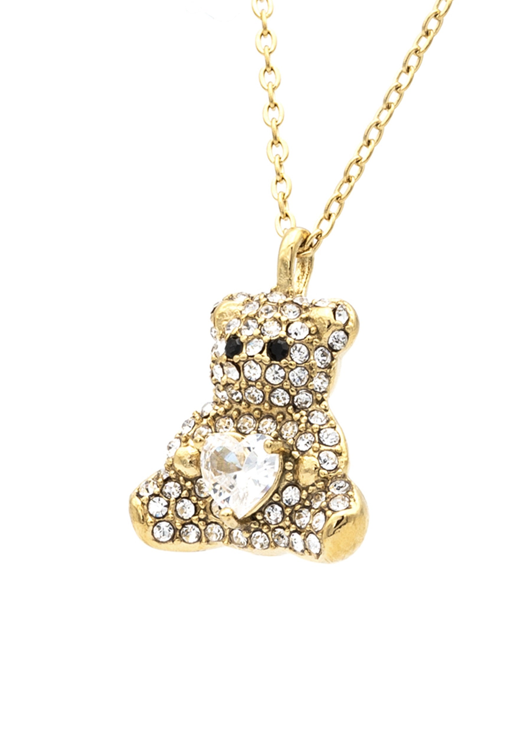 freddy-collier-orsetto-strass-collier-femme-acier-gold-316l image 3