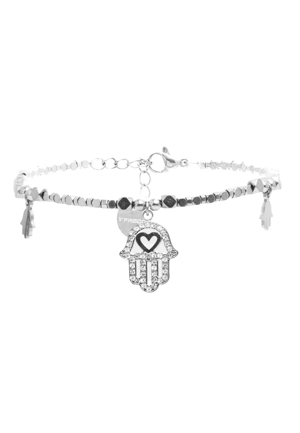 freddy-bracelet-acier-argent-main-de-fatima-strass image 1