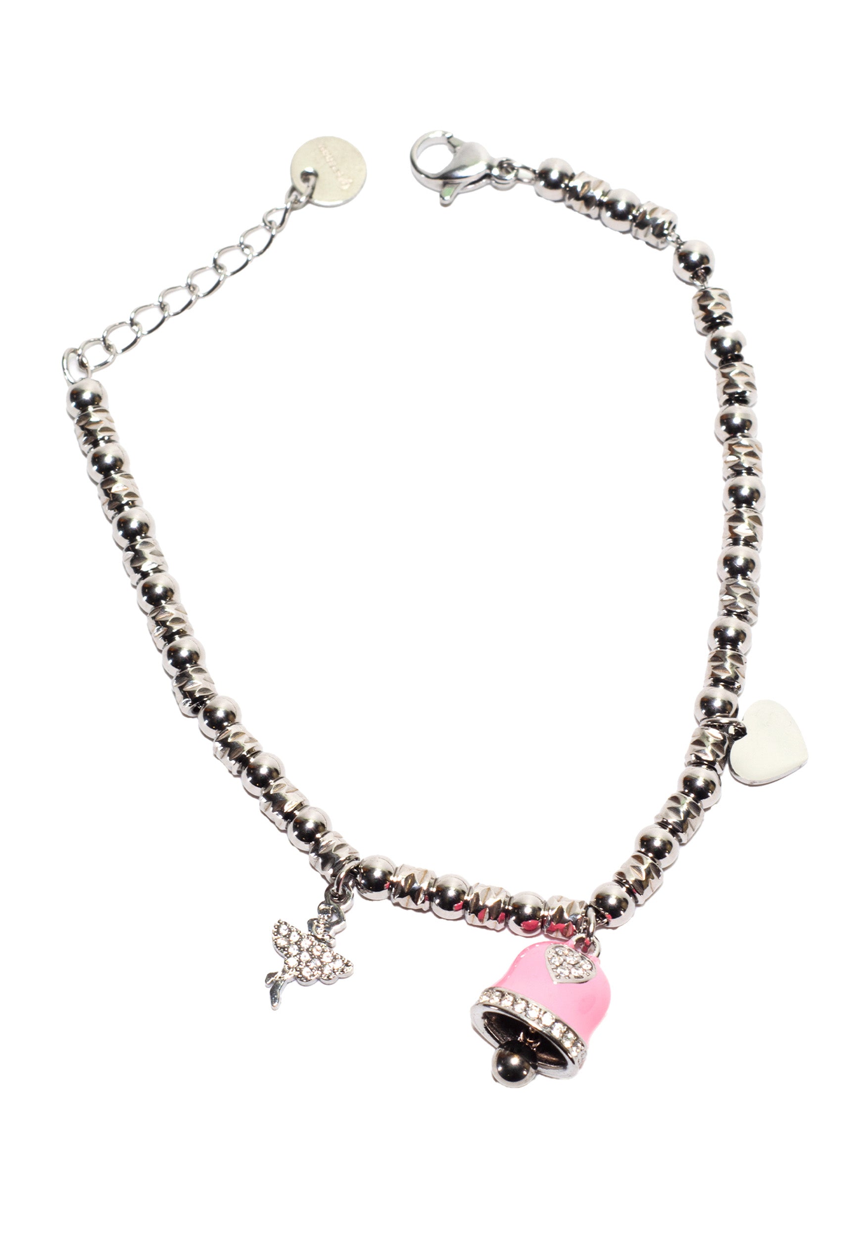 freddy-bracelet-acier-silver-charms-rose-strass-femme image 2