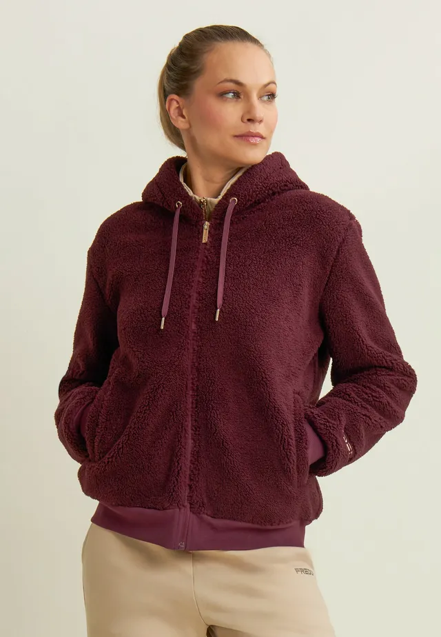 freddy-veste-femme-sherpa-polaire-capuche-zip-dor image 1