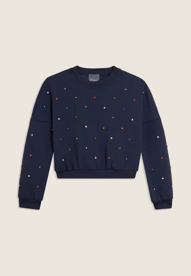 freddy-sweat-junior-cropped-col-rond-strass-multicolore image 1