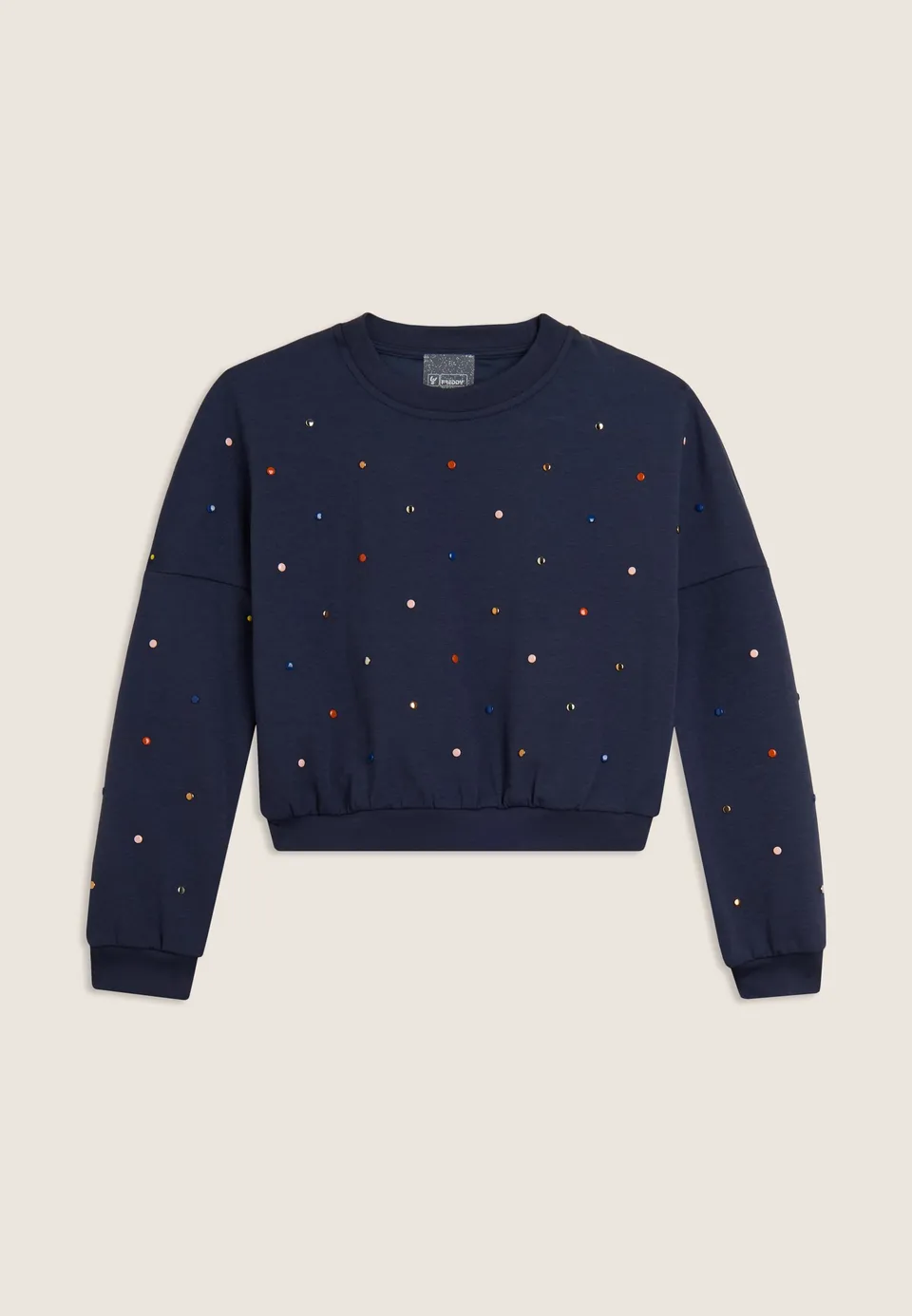 freddy-sweat-junior-cropped-col-rond-strass-multicolore image 1