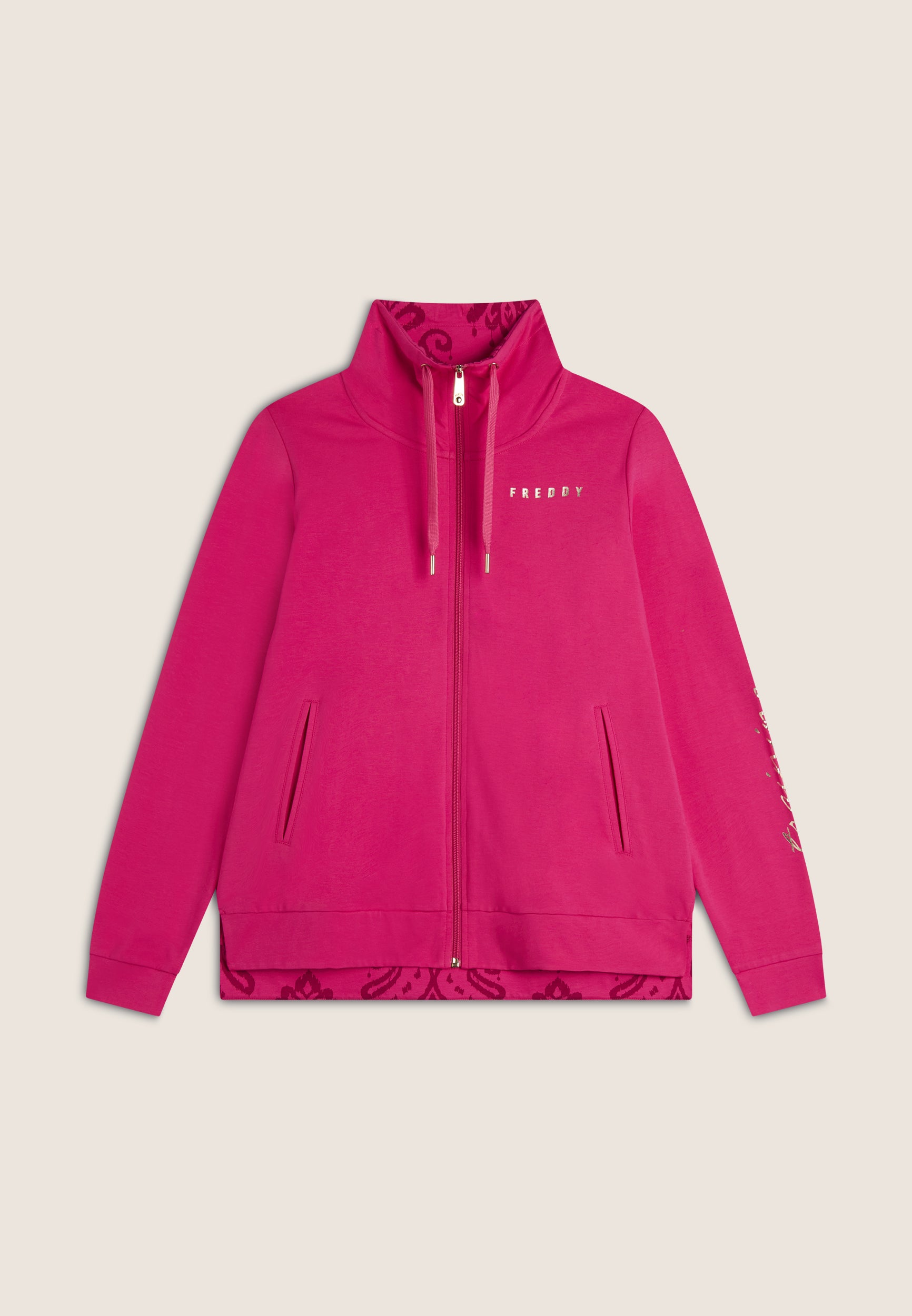 freddy-sweat-zip-col-haut-training-floral-or image 5