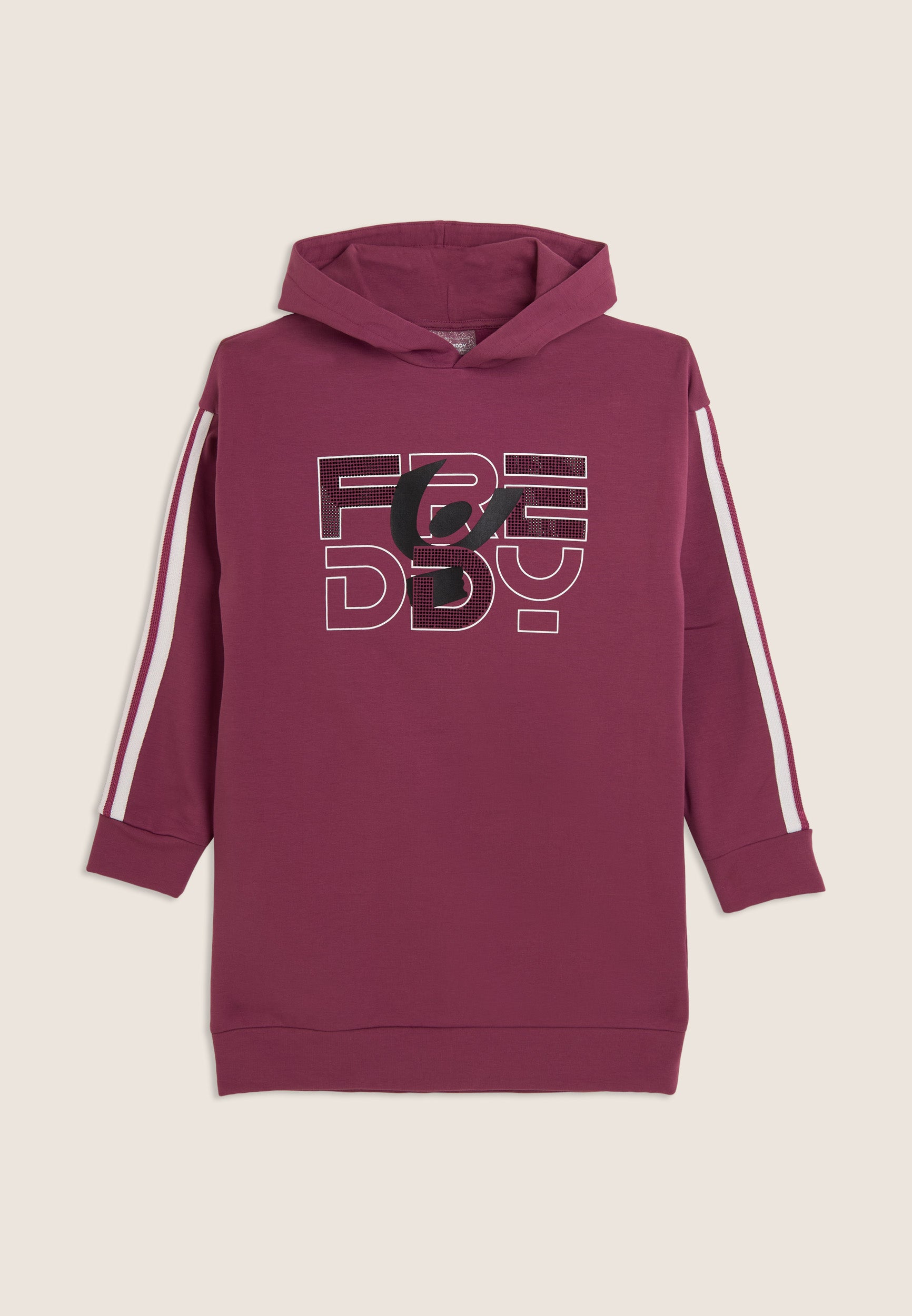 freddy-maxi-sweat-robe-junior-logo-strass-bandes-contrast-es image 4
