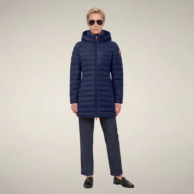 save-the-duck-carol-doudoune-longue-femme-bleu-navy image 1
