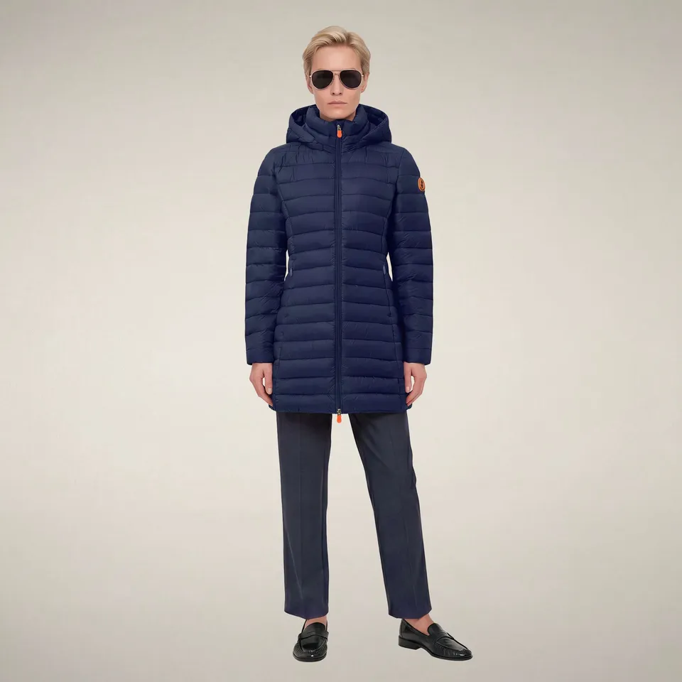 save-the-duck-carol-doudoune-longue-femme-bleu-navy image 1