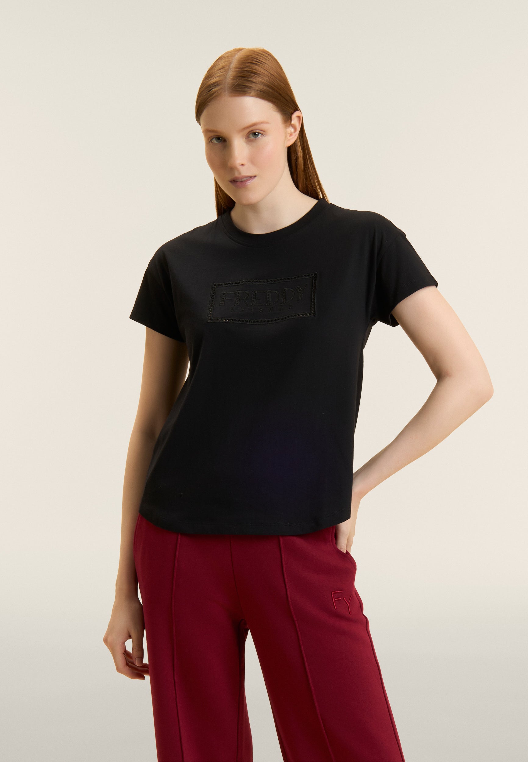 freddy-t-shirt-manches-ailettes-logo-brod-coton image 1