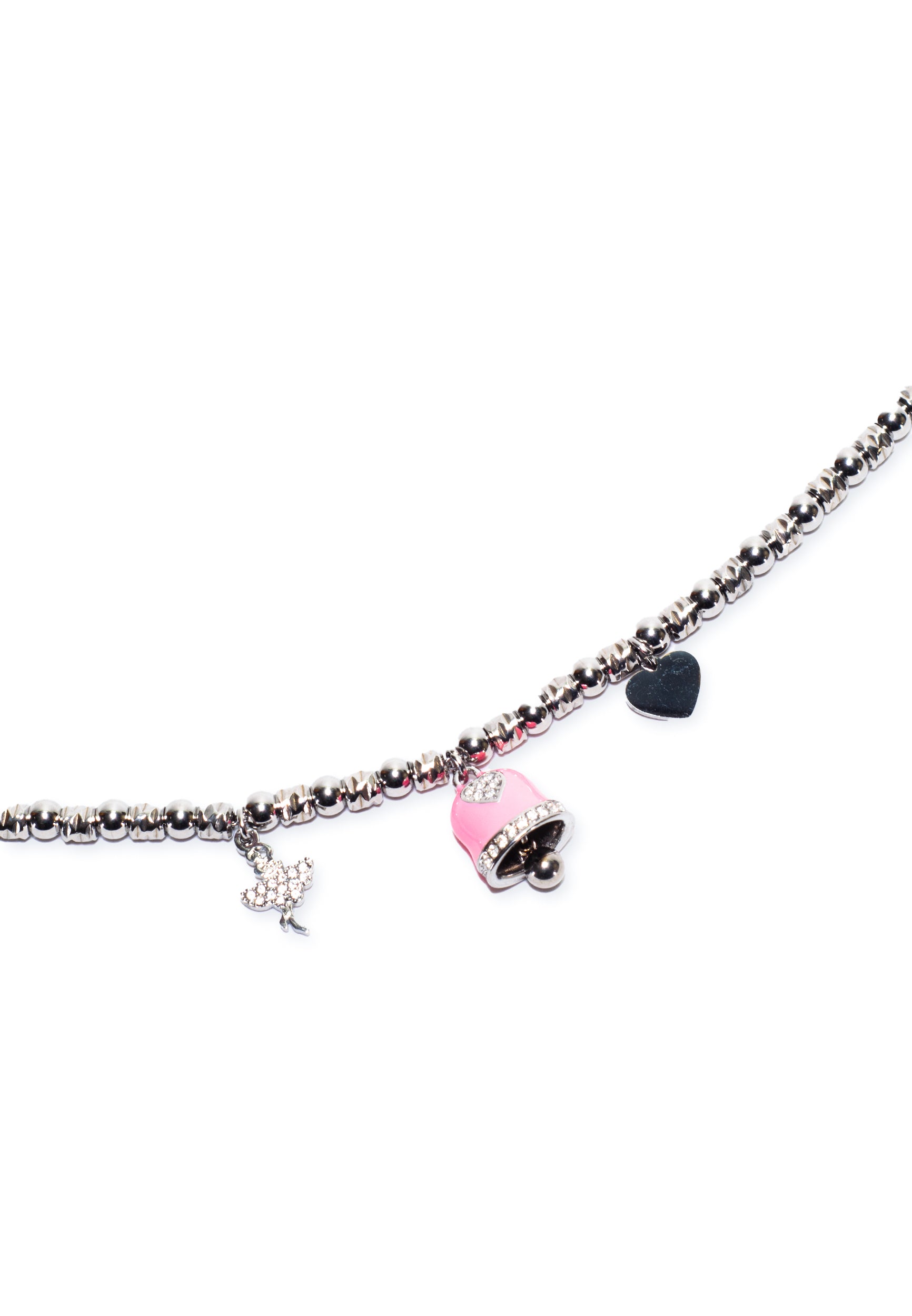 freddy-collana-charm-collier-en-acier-silver-charms-rose image 4