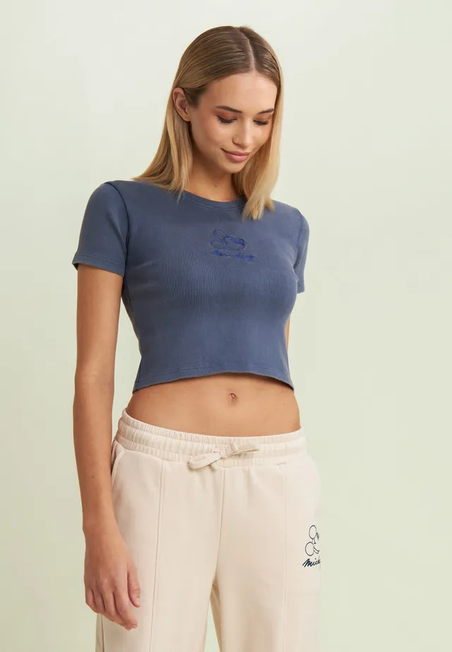 freddy-t-shirt-cropped-femme-c-tel-broderie-disney-acid-wash image 1