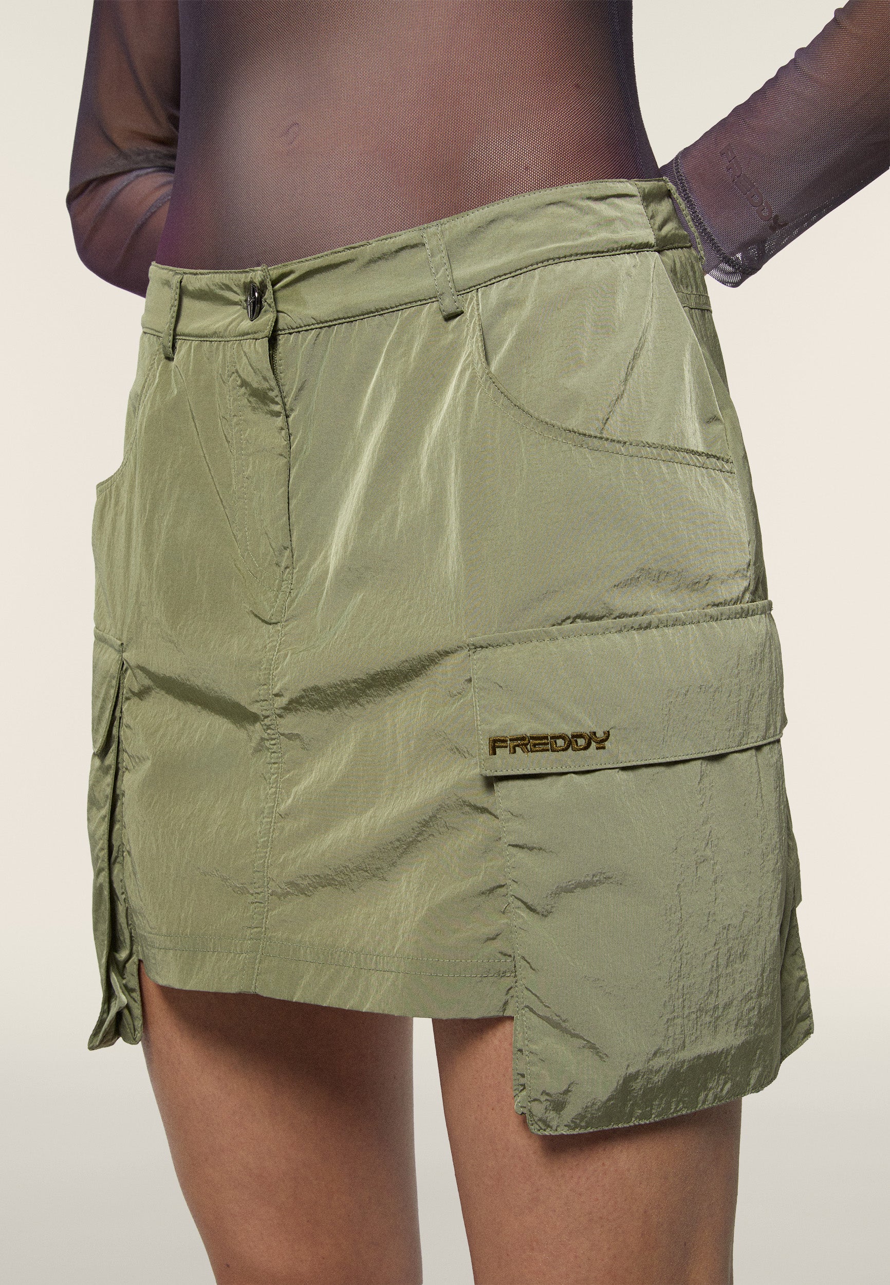 freddy-jupe-courte-nylon-navetta-poches-cargo image 4
