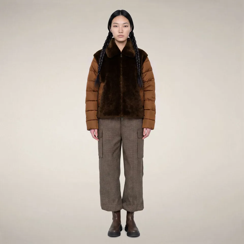 save-the-duck-hana-doudoune-femme-marron-terra image 1