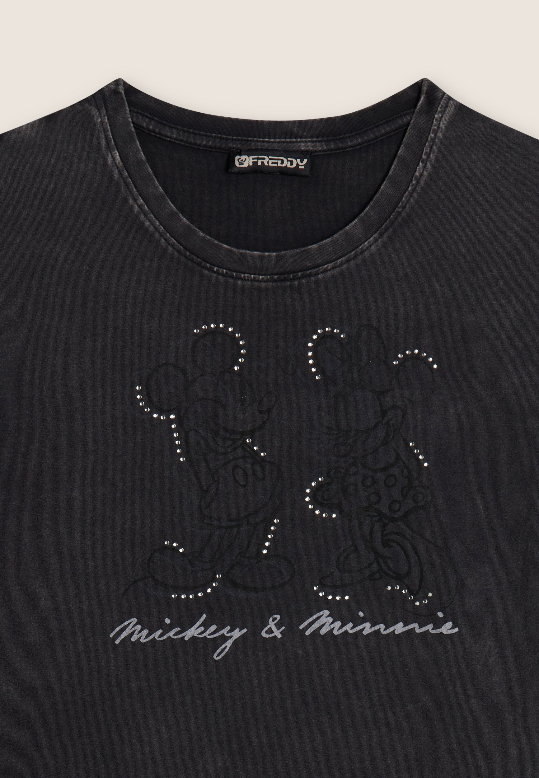 freddy-t-shirt-femme-disney-mickey-minnie-strass-acid-wash image 7