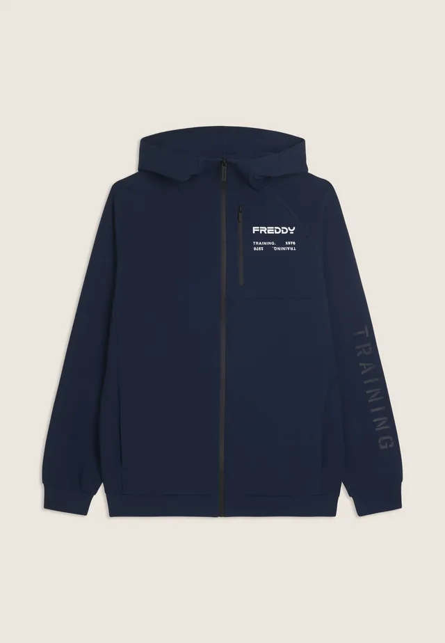 freddy-sweat-capuche-zipp-training-logo-baby-french-terry image 1