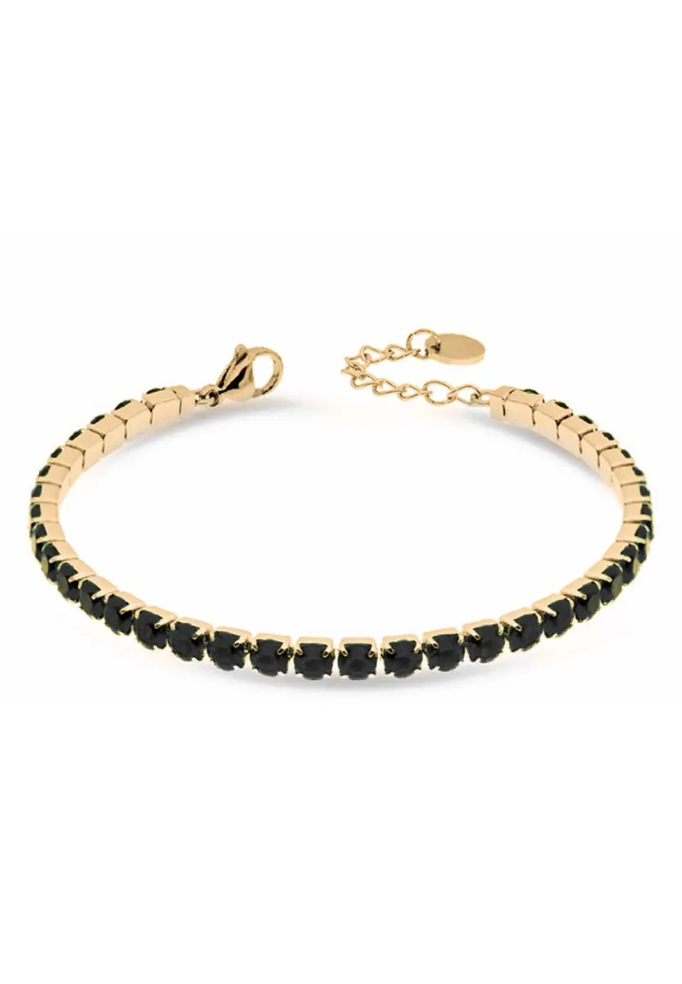 freddy-bracelet-tennis-dor-gemmes-noires-65mm image 1