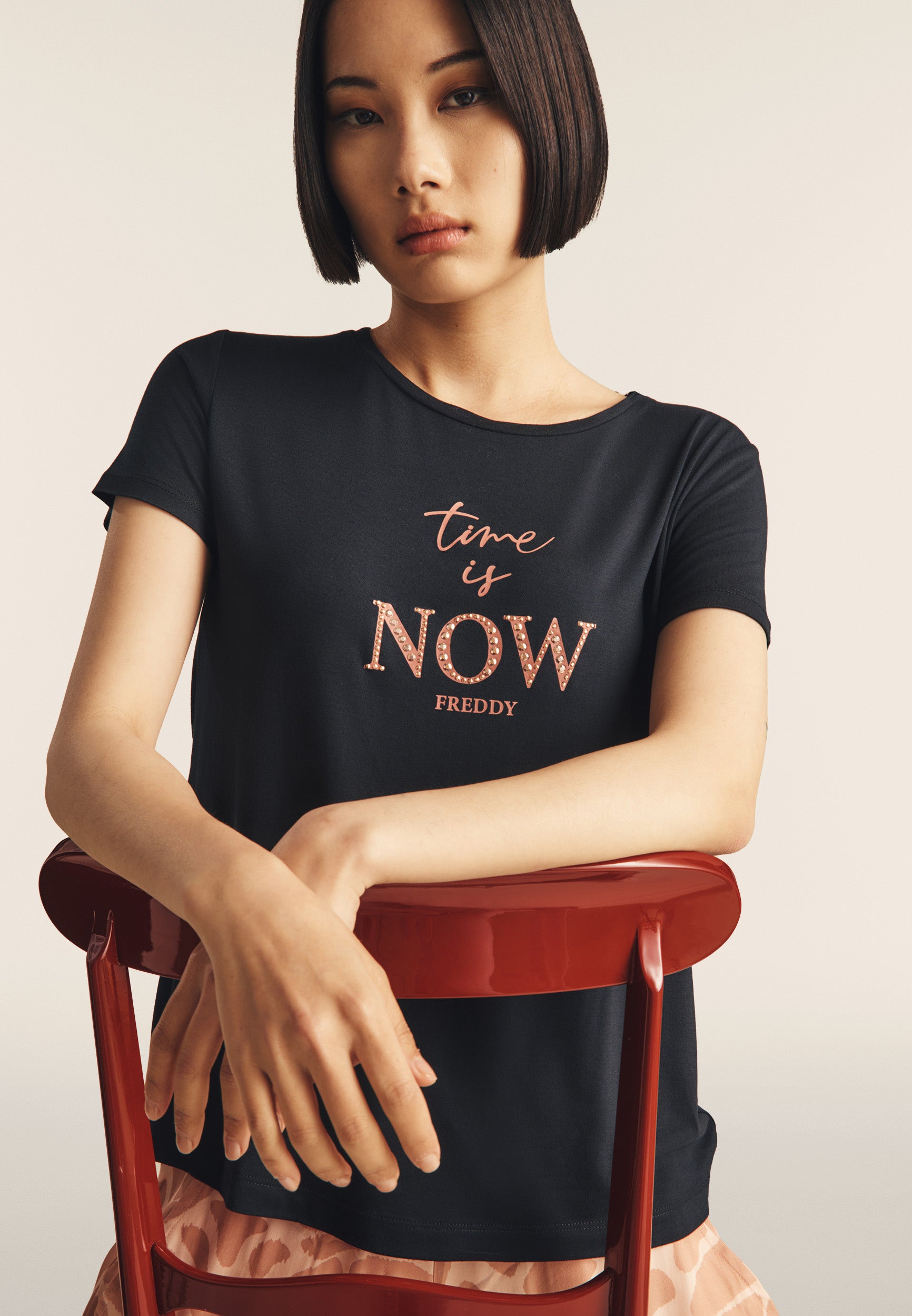 freddy-t-shirt-viscose-stretch-col-rond-avec-clous-cuivre image 4