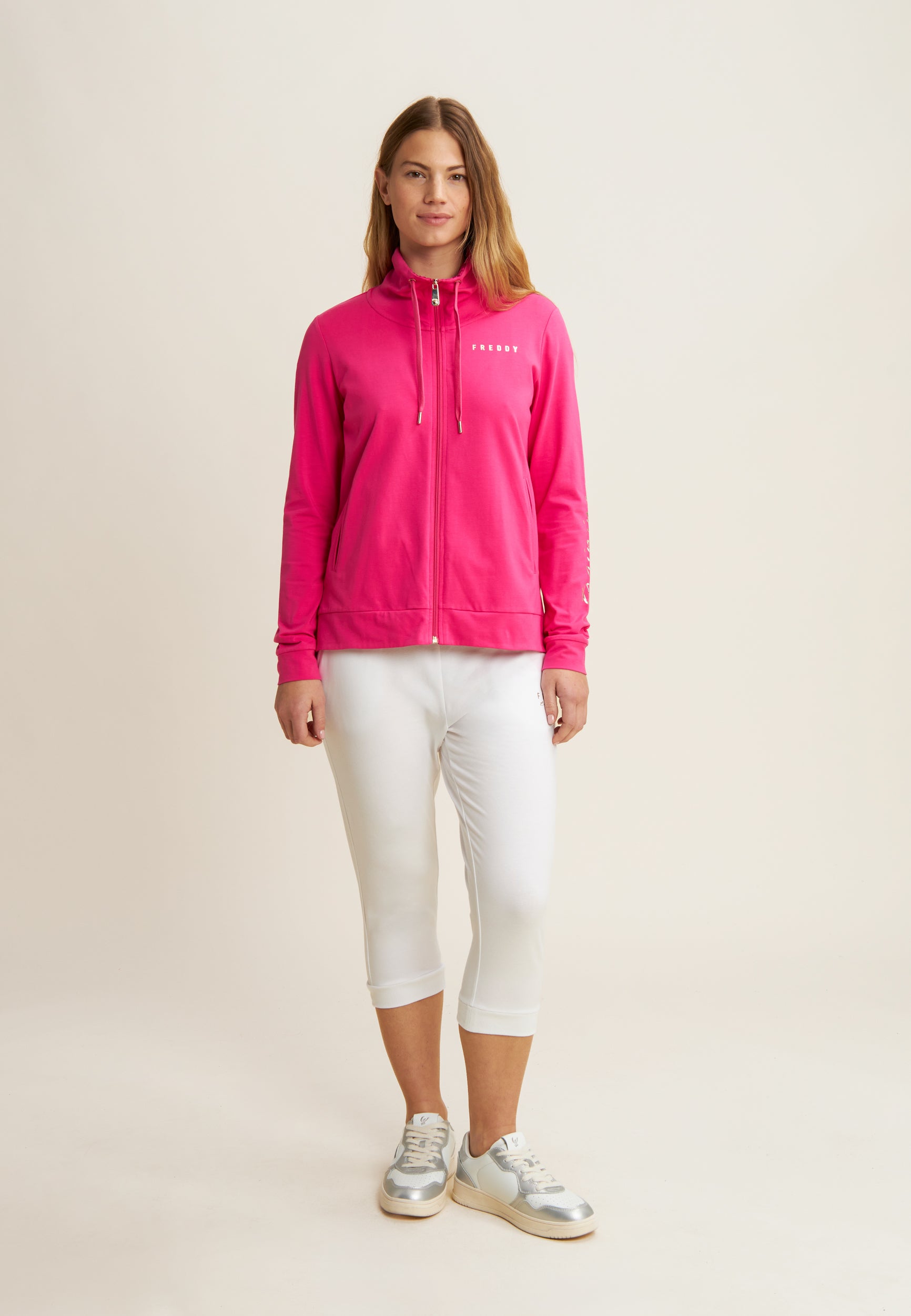 freddy-sweat-zip-col-haut-training-floral-or image 2