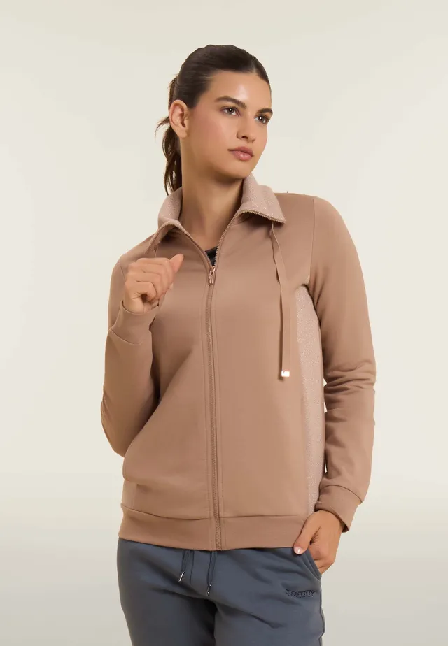 freddy-felpa-full-zip-femme-col-haut-inserts-m-lange-lurex image 1