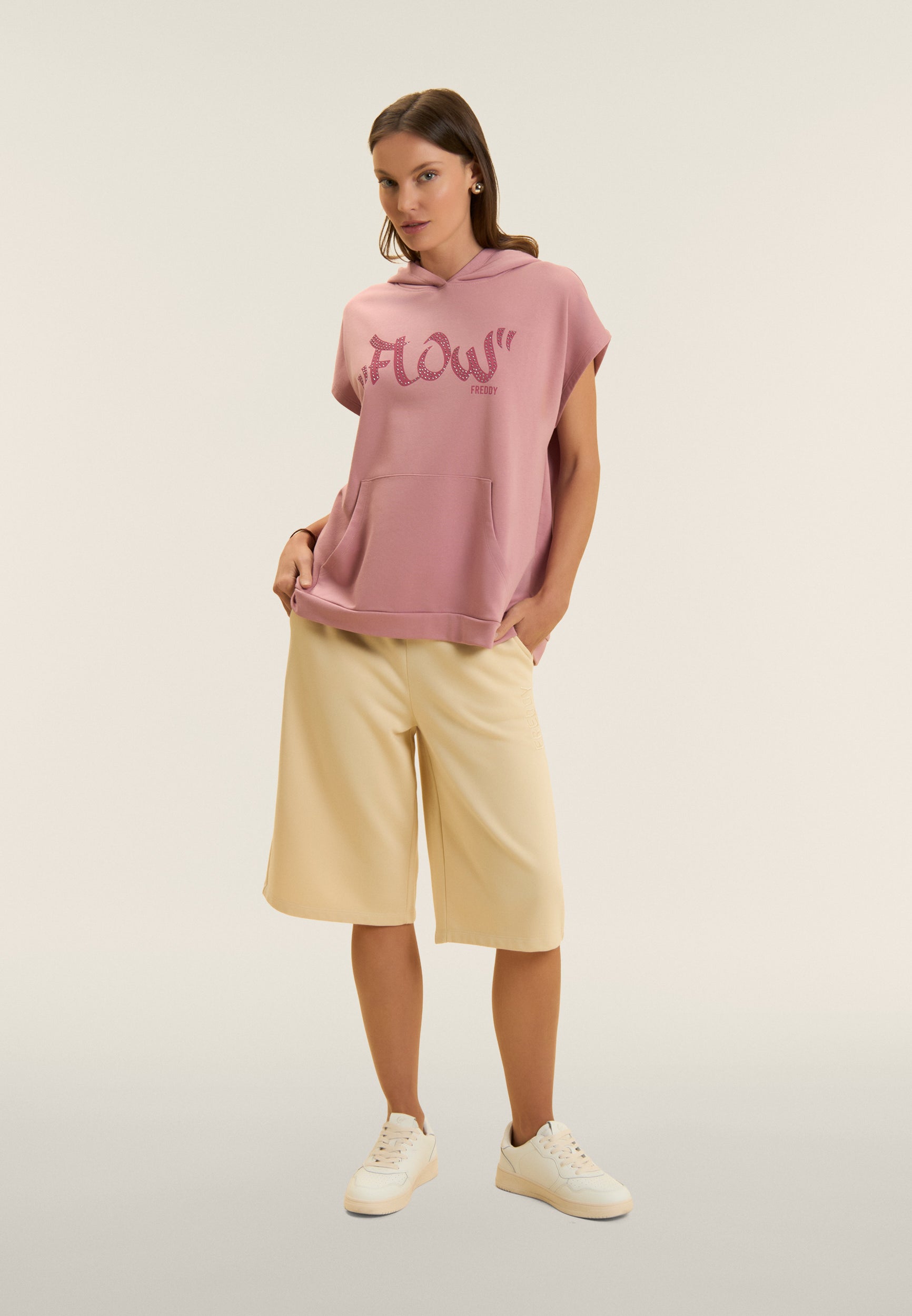 freddy-bermuda-femme-oversize-french-terry-broderie-wide-leg image 2
