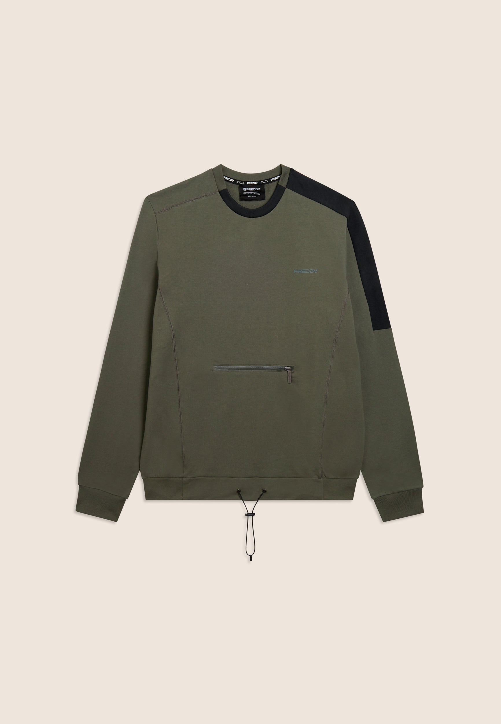 freddy-sweat-femme-col-rond-french-terry-inserts-contraste image 4