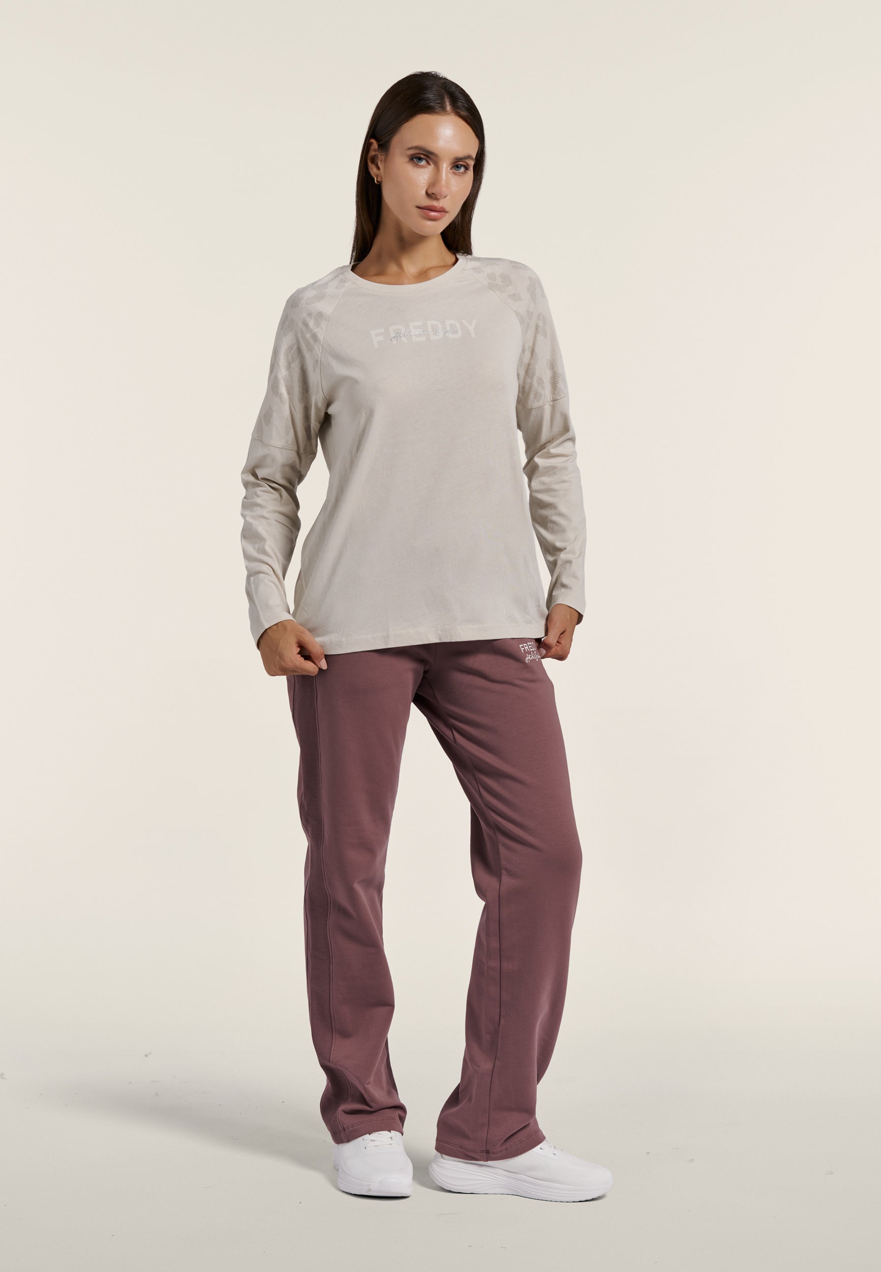 freddy-wr-up-t-shirt-femme-manches-longues-jersey-coton-inserts-l-opard image 2
