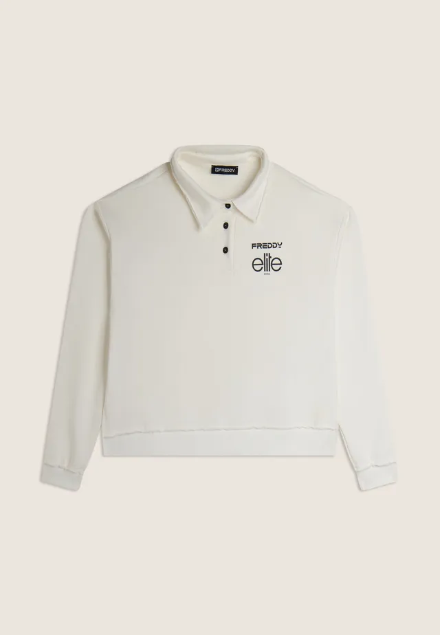 freddy-x-elite-sweat-cropped-femme-col-polo-coton image 1
