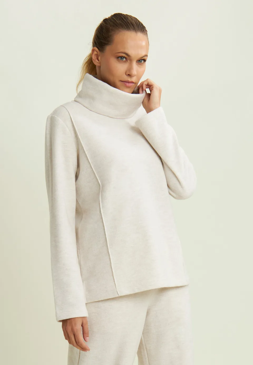 freddy-sweat-femme-vas-col-haut-effet-tricot image 1