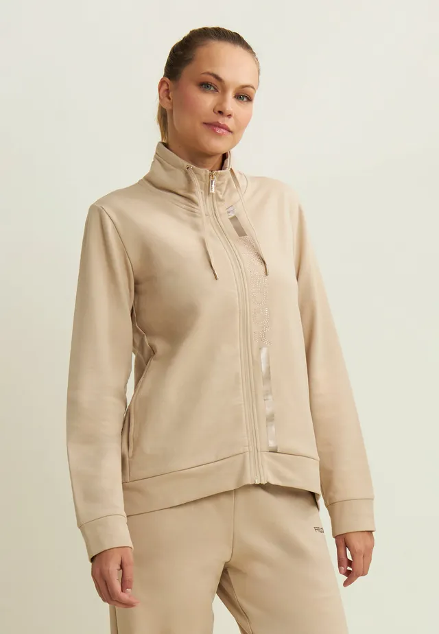 freddy-sweat-femme-full-zip-col-haut-logo-strass-or image 1