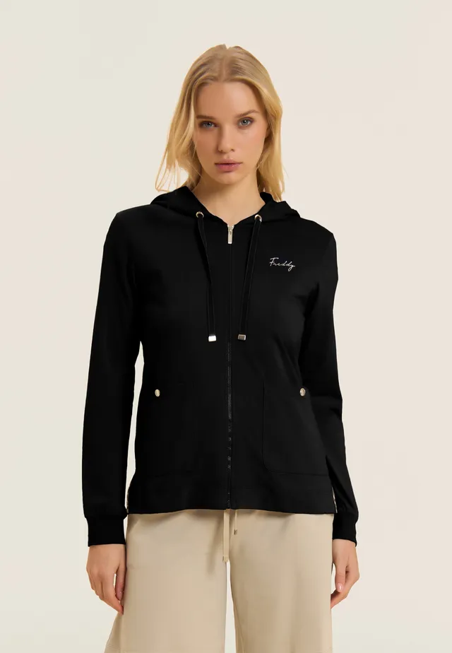 freddy-sweat-capuche-zipp-femme-d-tails-animalier image 1