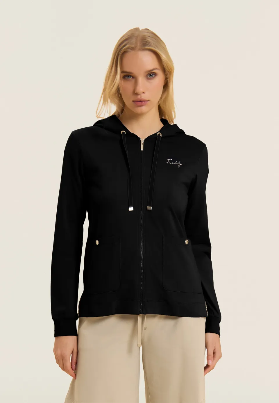 freddy-sweat-capuche-zipp-femme-d-tails-animalier image 1