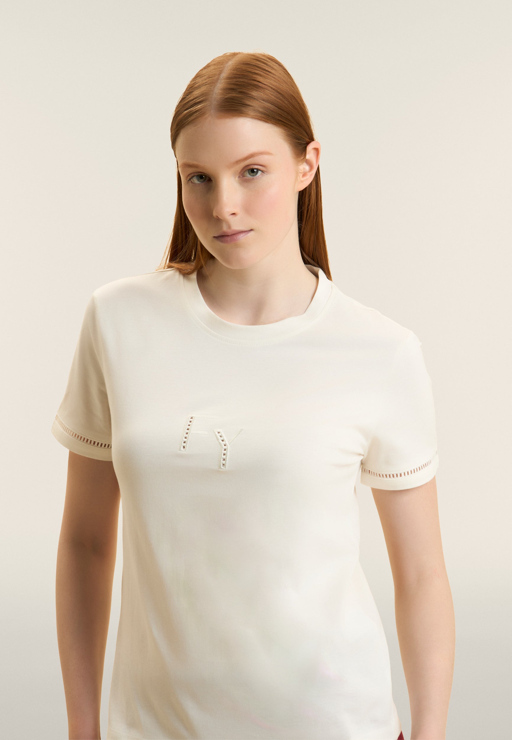 freddy-t-shirt-girocollo-femme-coton-broderie-logo-ajour image 4