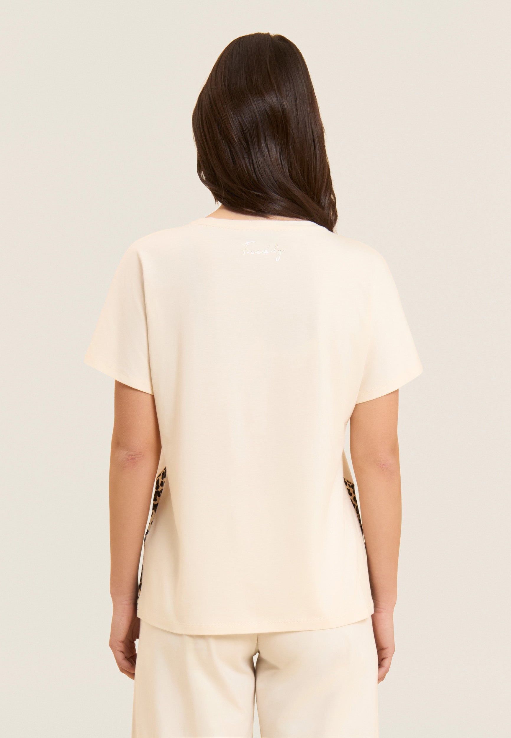 freddy-t-shirt-femme-regular-animalier-clous-or image 3