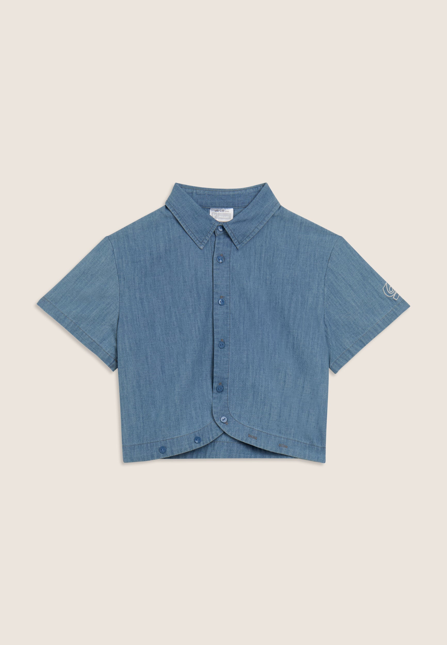 freddy-chemise-cropped-fille-chambray-denim image 5