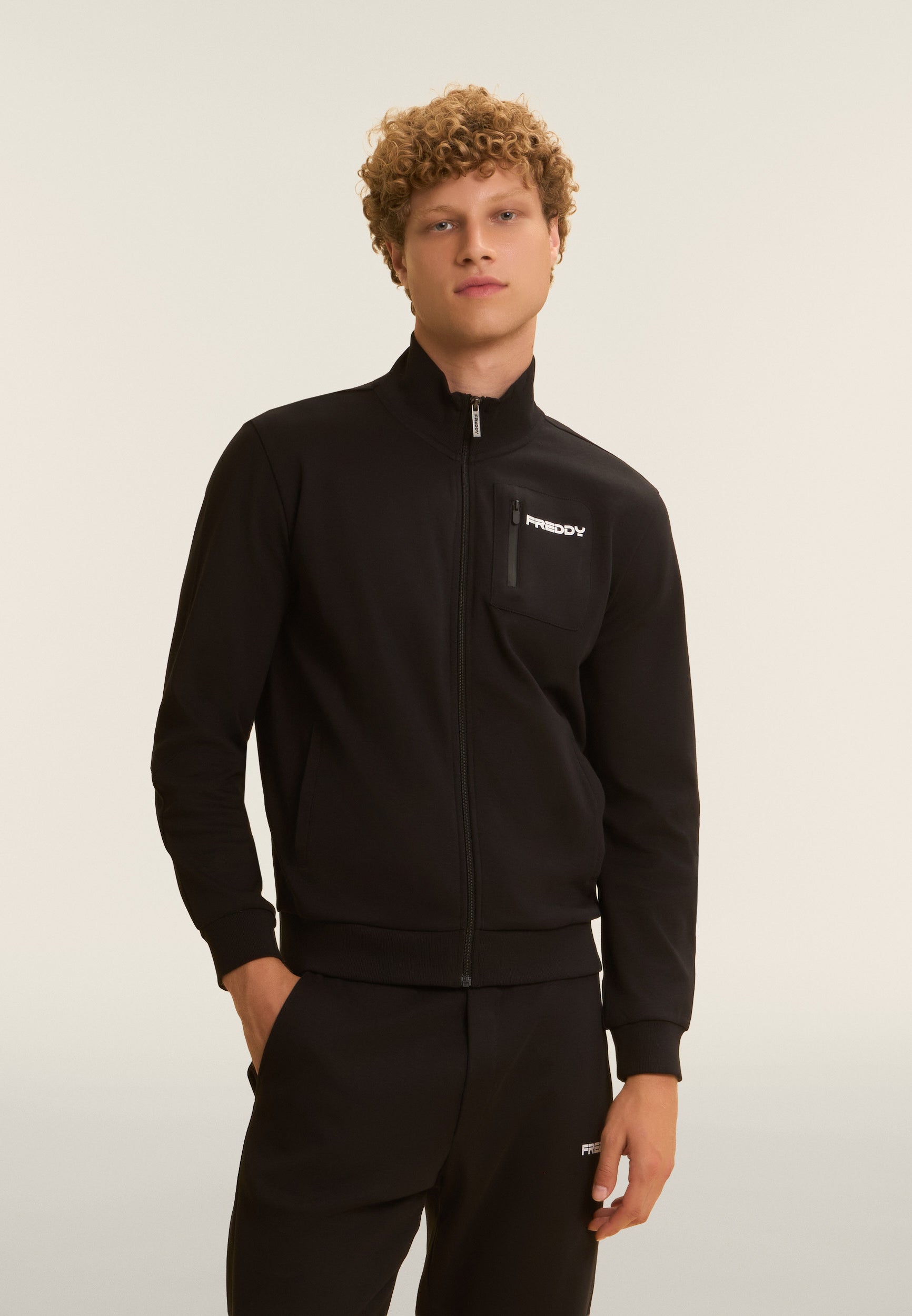freddy-tuta-surv-tement-homme-zip-col-haut-coton-interlock image 2