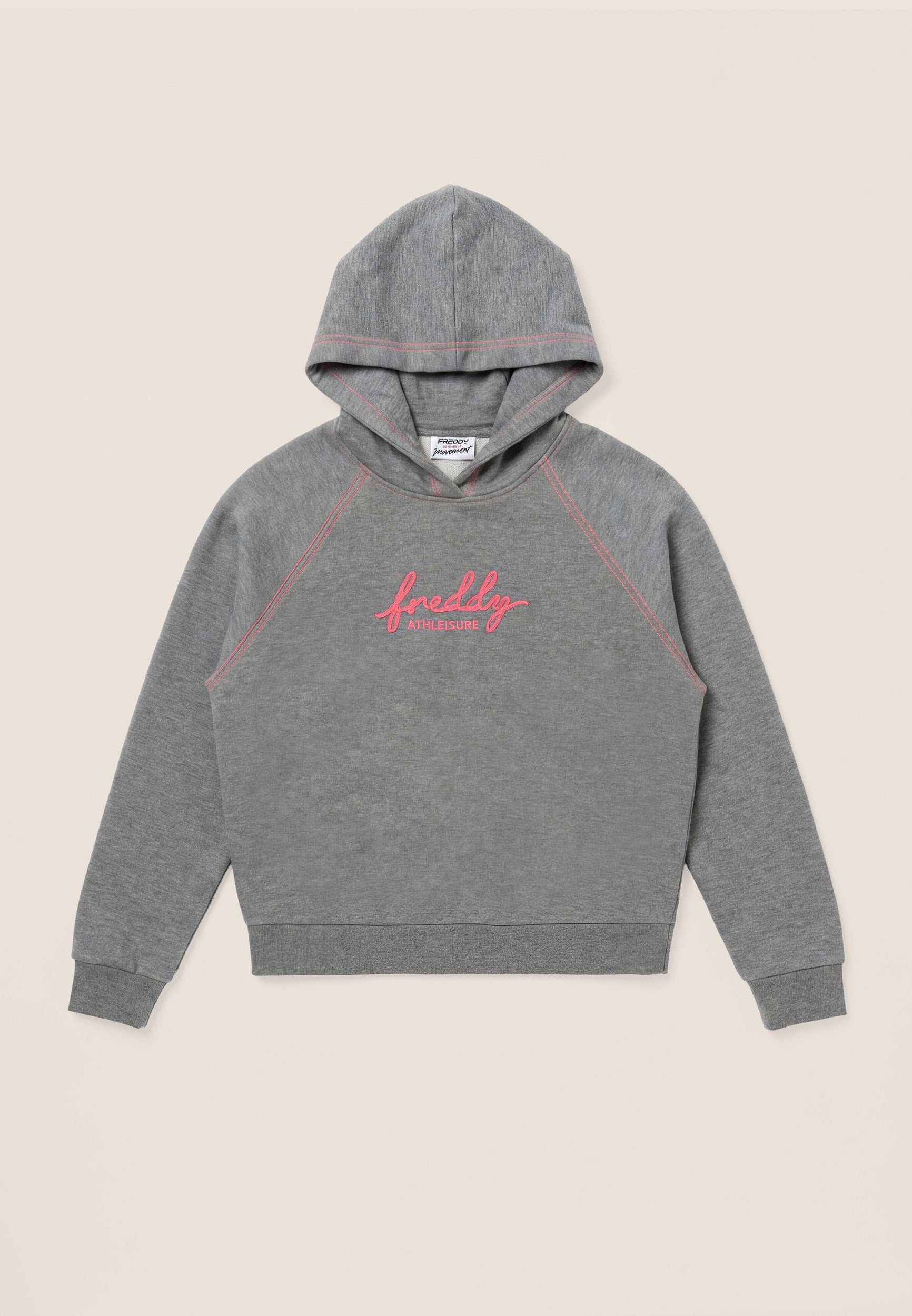 freddy-sweat-capuche-femme-comfort-m-lange-broderie-fluo image 8