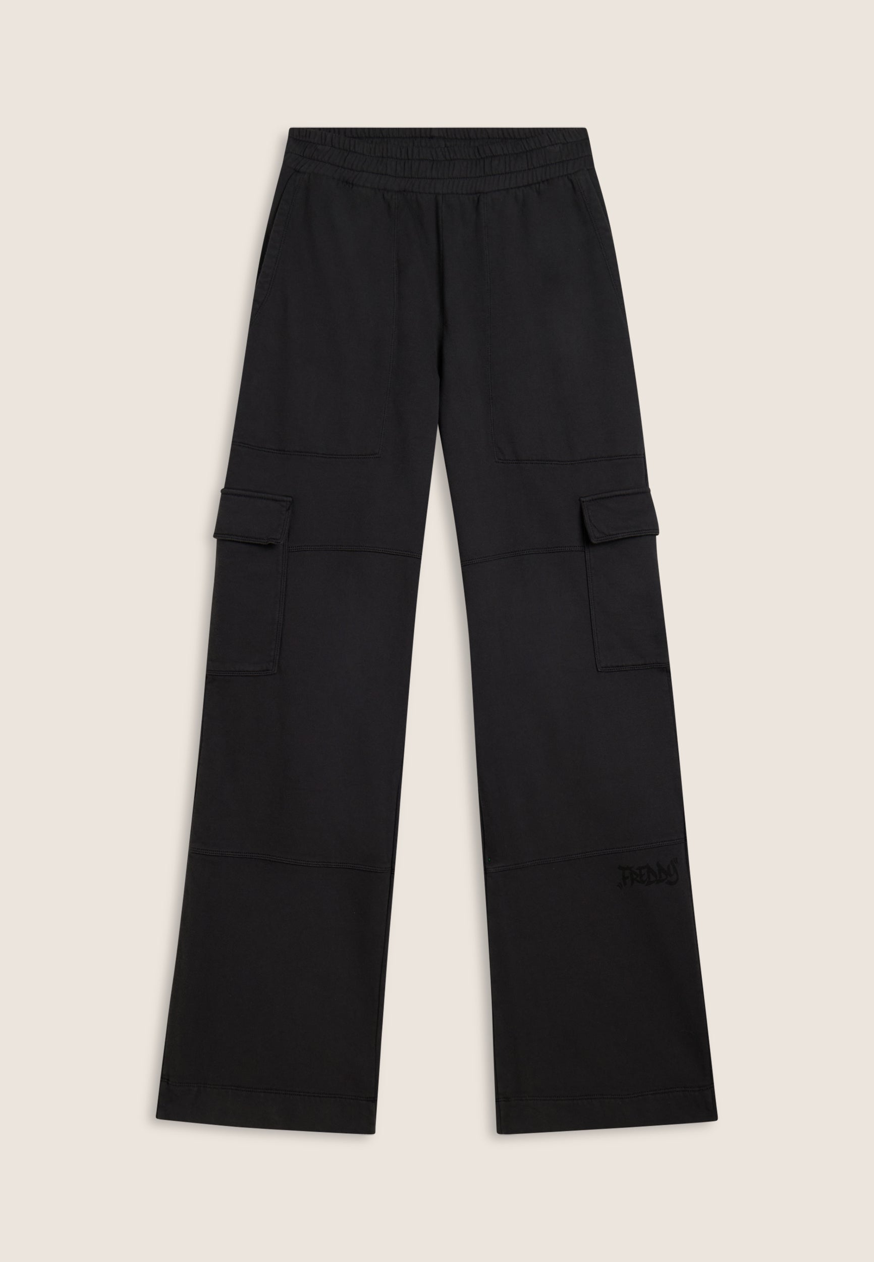 freddy-pantalon-cargo-wide-leg-femme-molleton-poches image 5