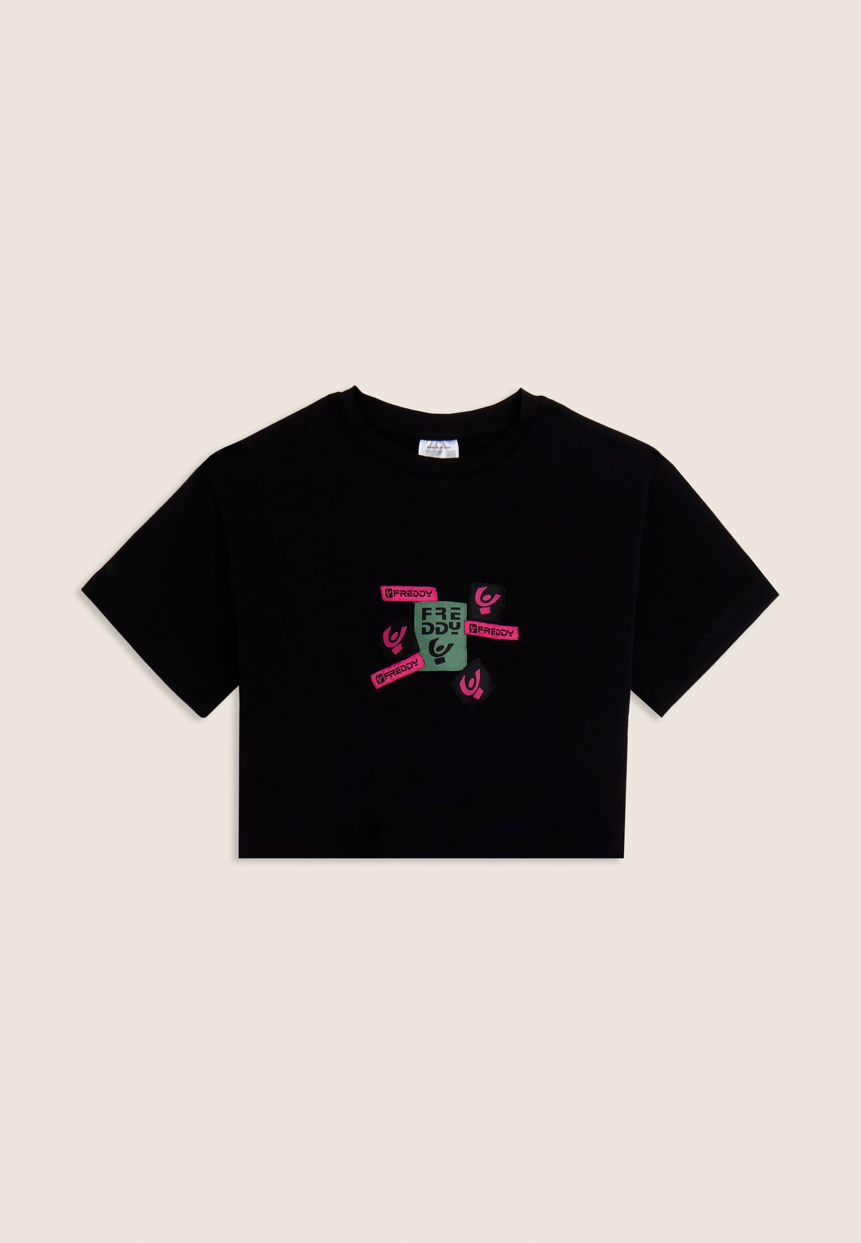 freddy-t-shirt-junior-cropped-loghi-multipli image 1
