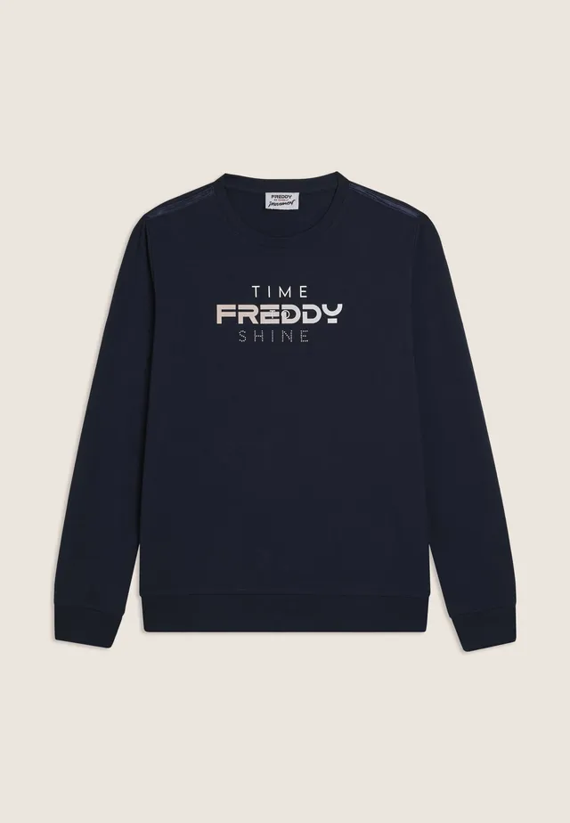 freddy-sweat-femme-col-rond-logo-time-shine-jersey-coton image 1