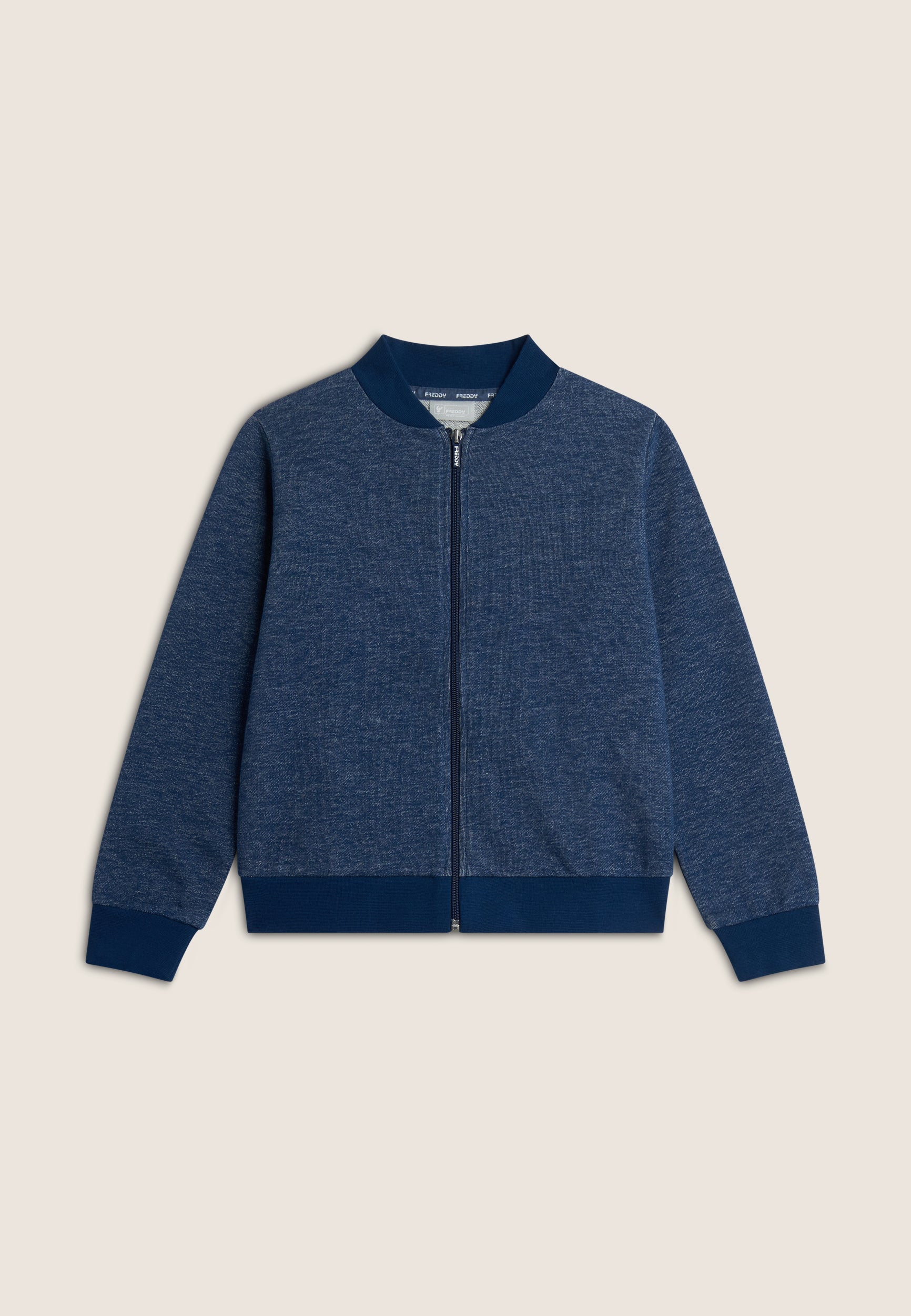 freddy-sweat-zipp-enfant-coton-m-lange-effet-denim image 1