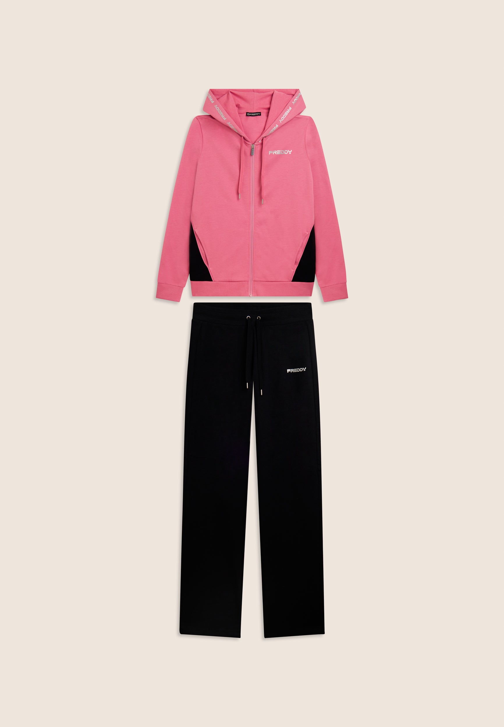 freddy-surv-tement-zip-capuche-interlock-coton-contrast image 6