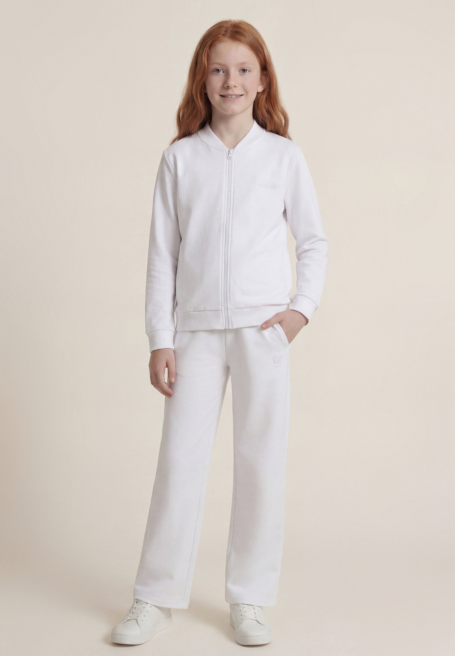 freddy-veste-bomber-fille-zip-en-french-terry-logo-brod image 2