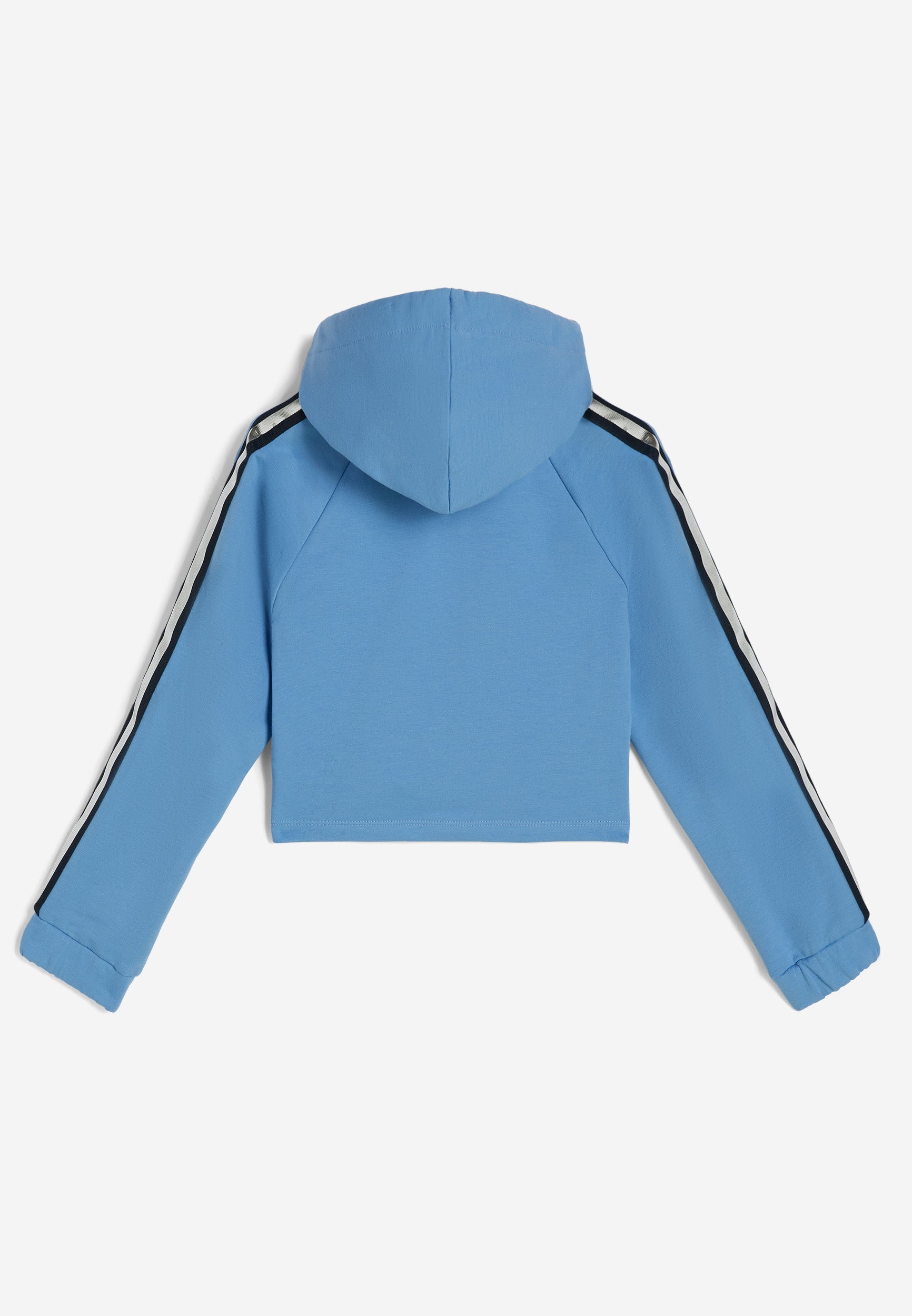 freddy-sweat-court-fille-capuche-zip-bandes-argent image 7